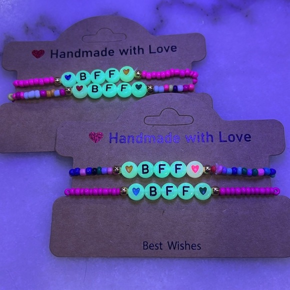 Best Friend Forever BFF Letter Bead Stretch Bracelet Set - Picture 4 of 4